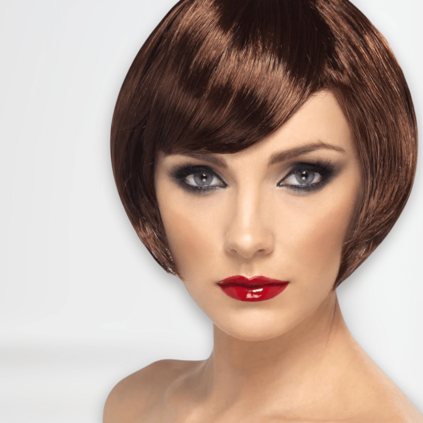 Brown Short Bob Babe Wig with Fringe | The Party Hut