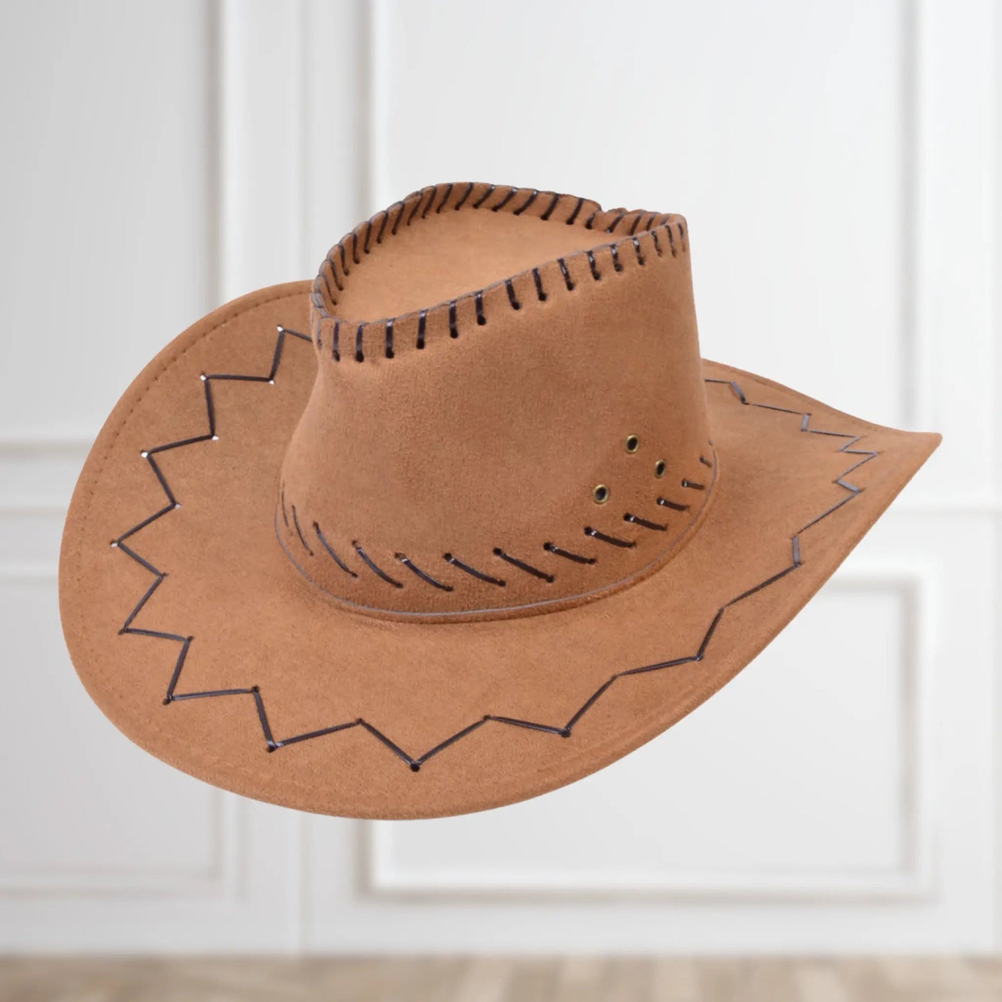 Brown Stitched Cowboy Hat – Classic Western Accessory | The Party Hut