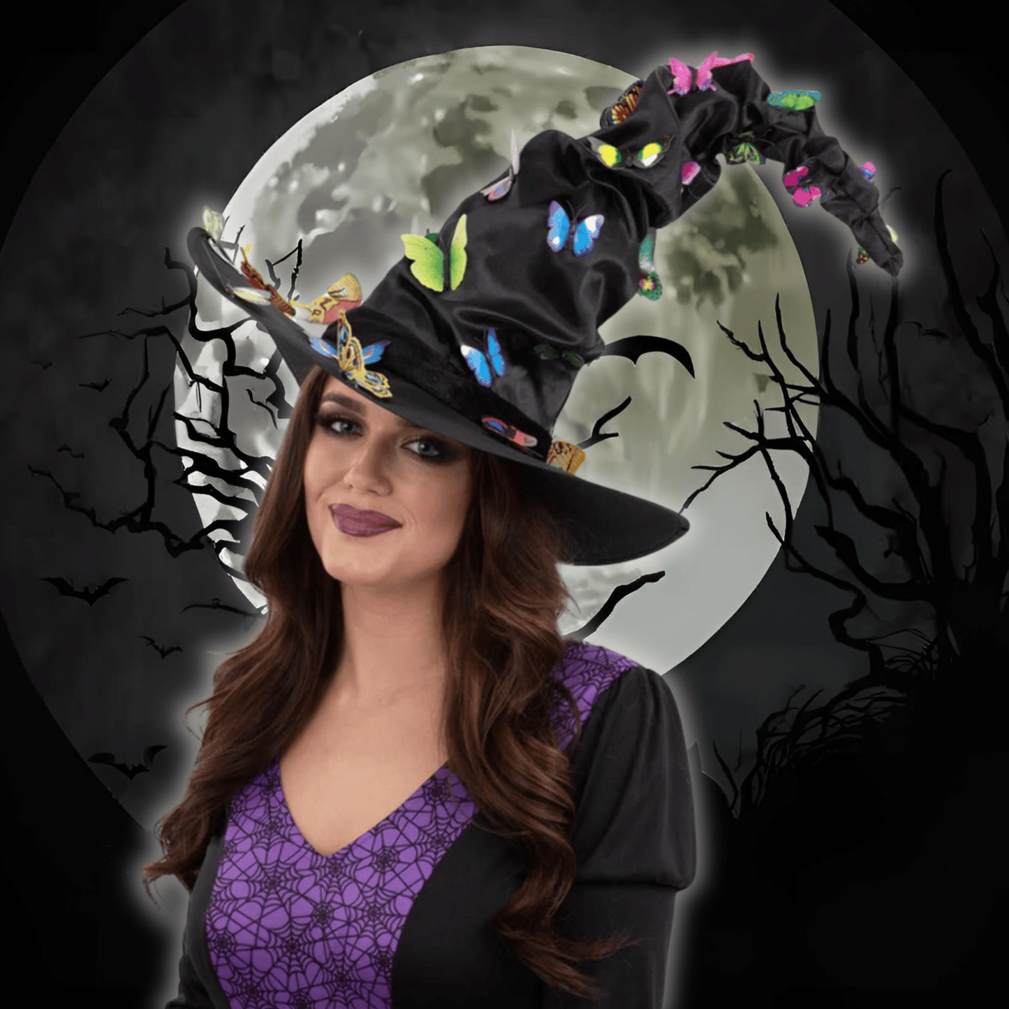 Butterfly Witch Hat - Enchanted Sorceress Accessory | The Party Hut