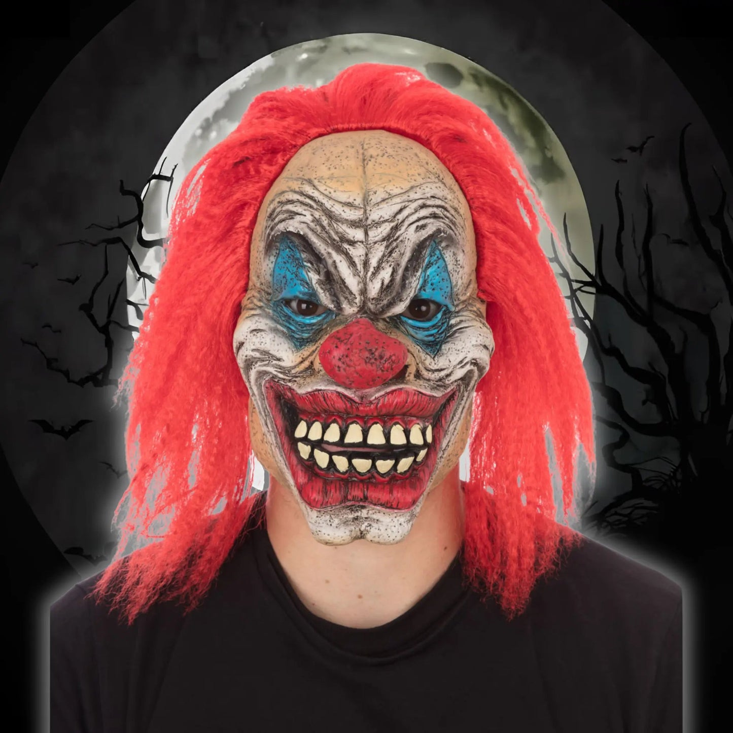 Carnival Terror - Circus Creep Mask with Hair | The Party Hut