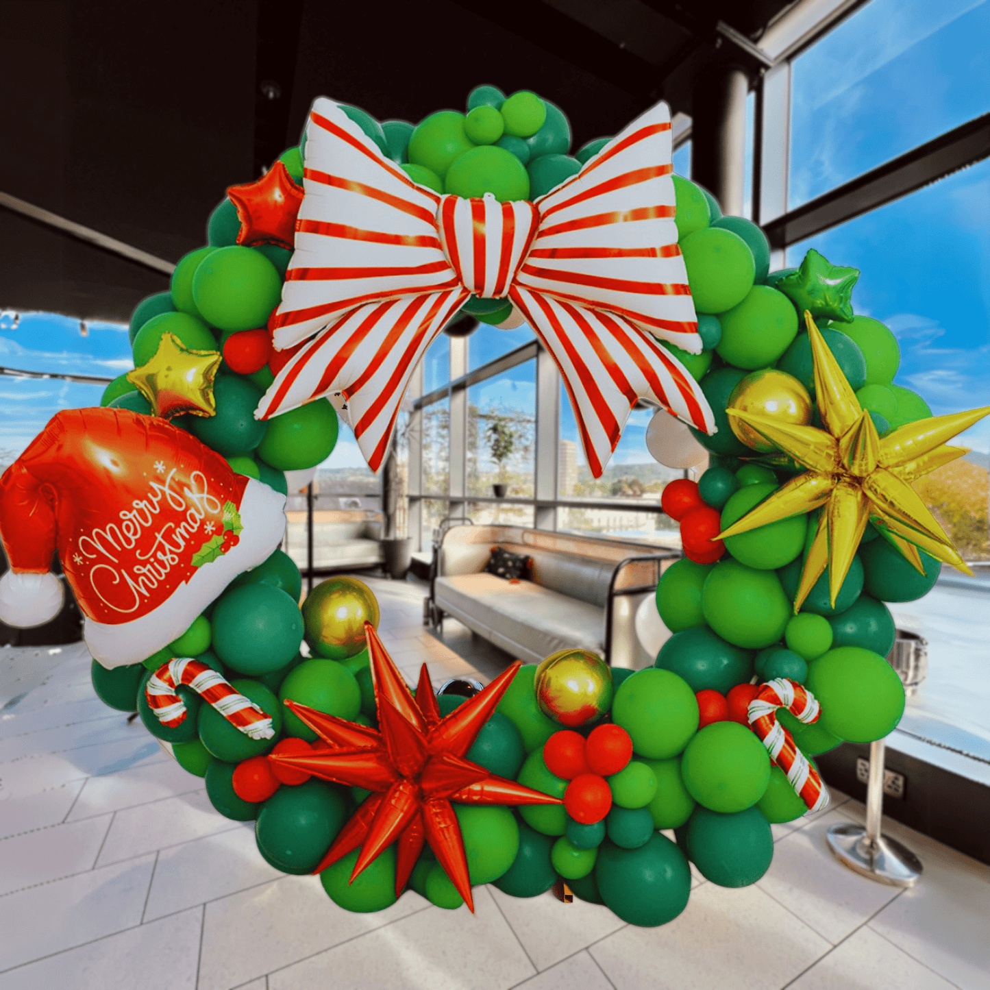 Christmas Balloon Wreath Hoop Arch | The Party Hut