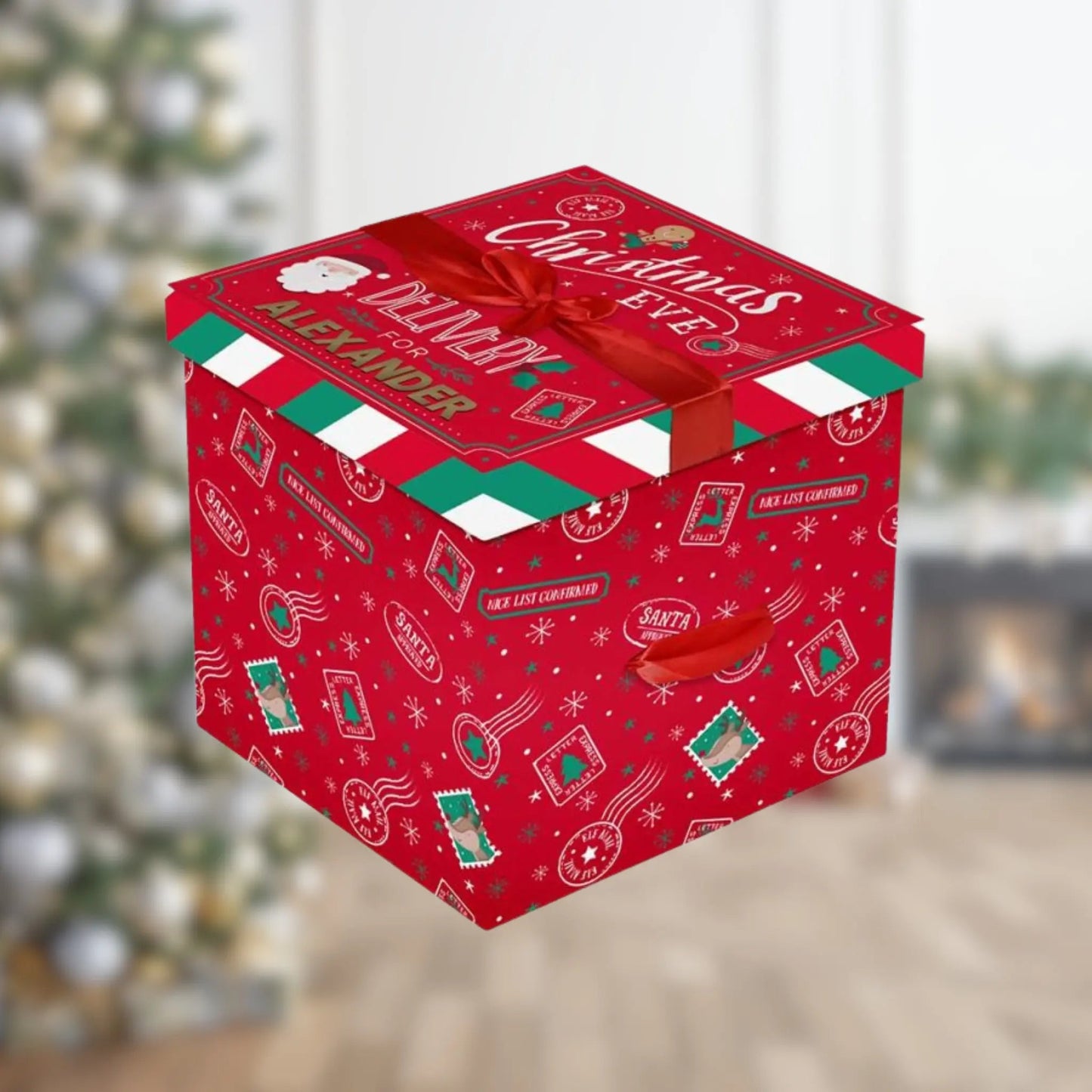 Christmas Eve Delivery Square Flat Pack Gift Box | The Party Hut