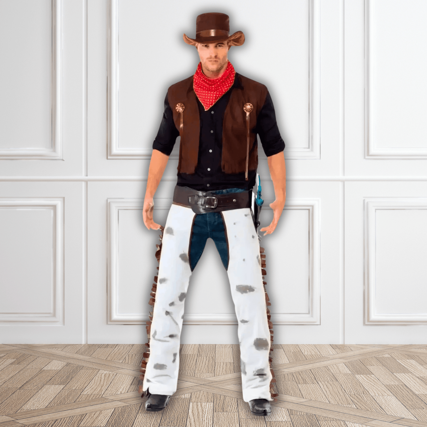 Classic Brown Cowboy Costume - Western Outlaw Outfit | The Party Hut