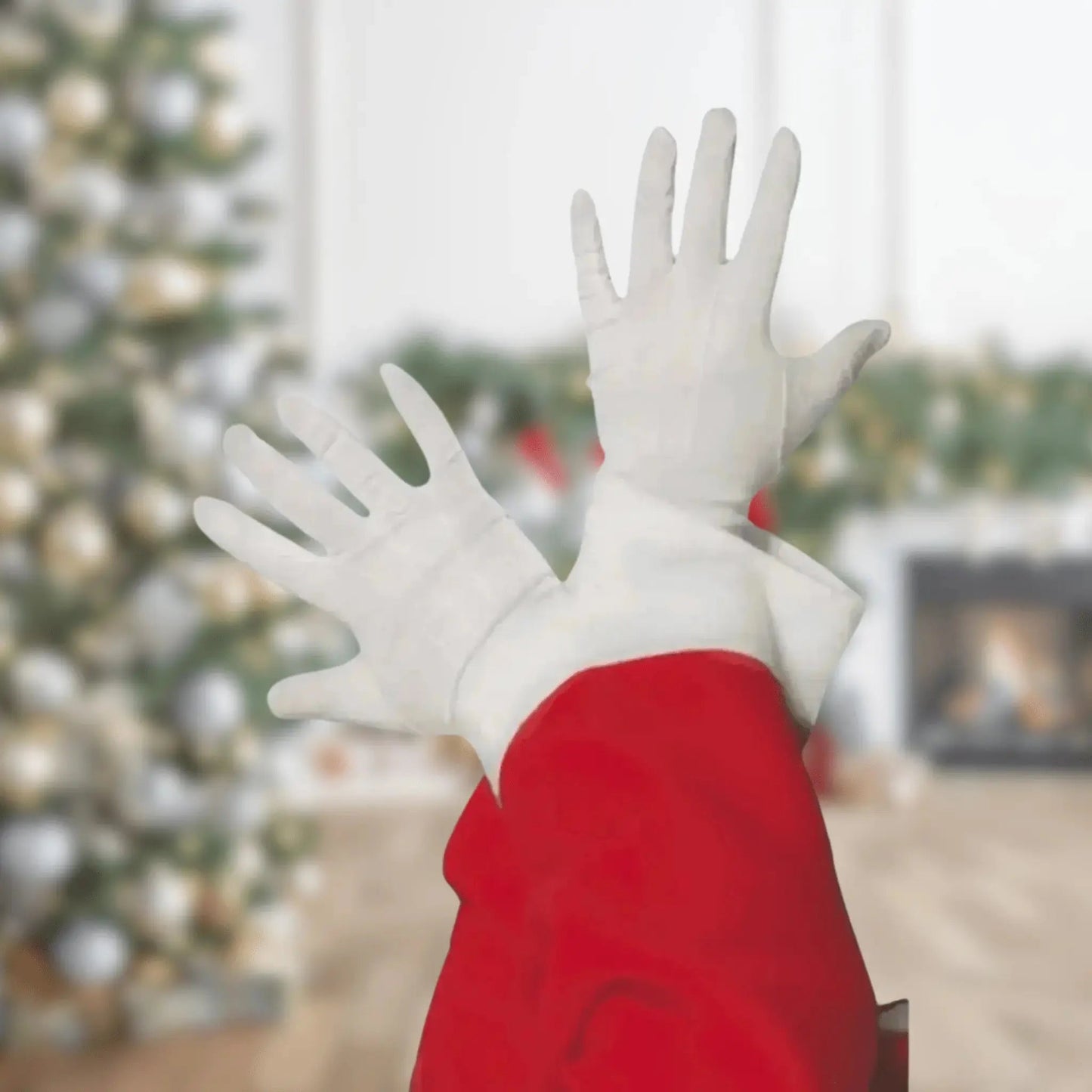 Classic White Santa Gloves | The Party Hut