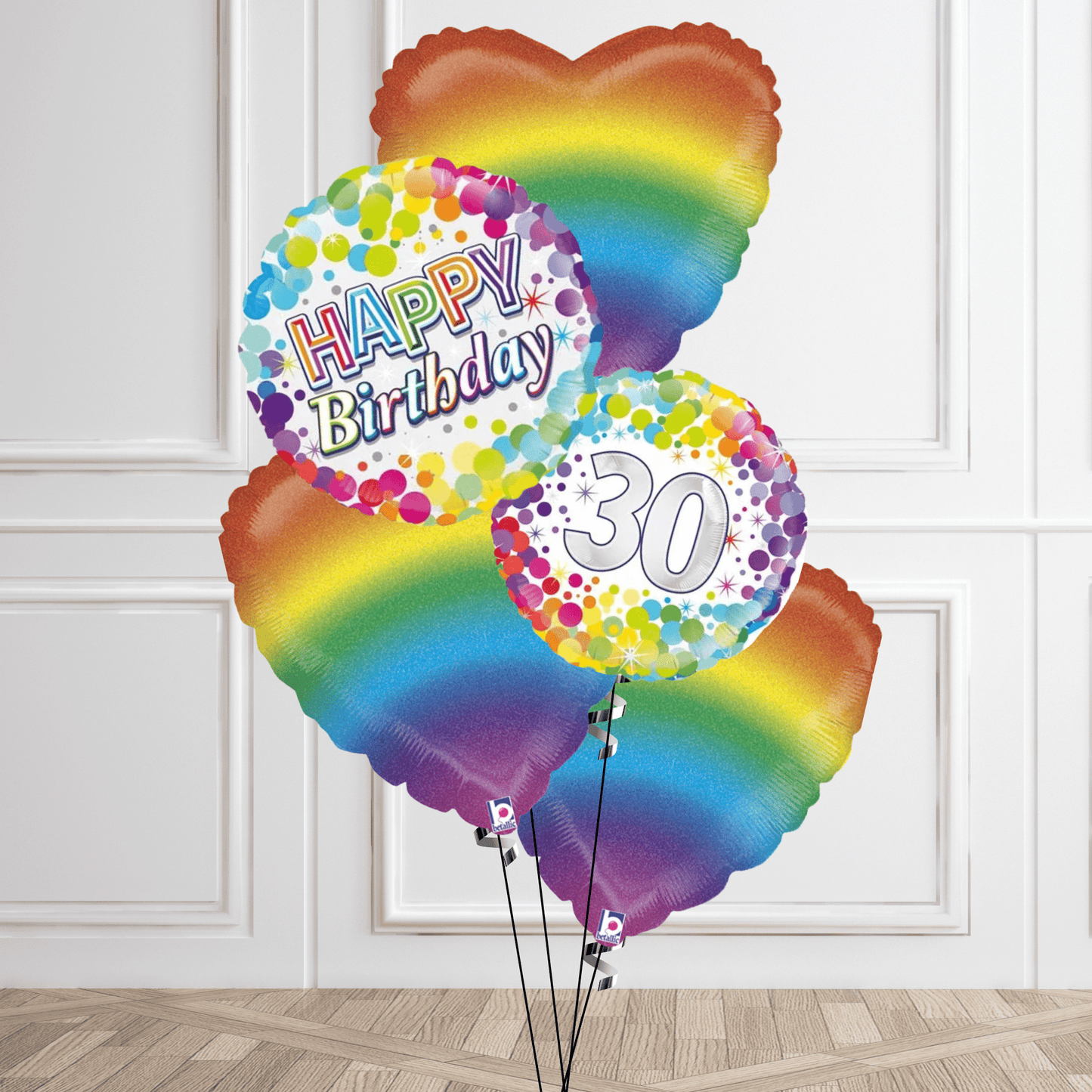 Colourful Confetti 30th Birthday Balloon Bouquet | The Party Hut