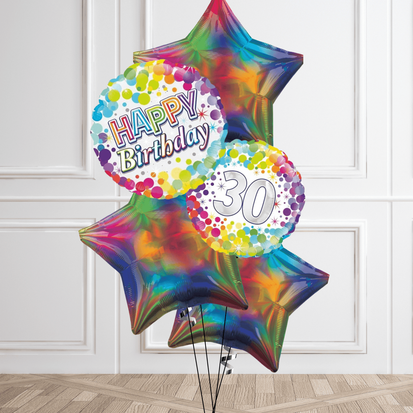 Colourful Confetti 30th Birthday Balloon Bouquet | The Party Hut