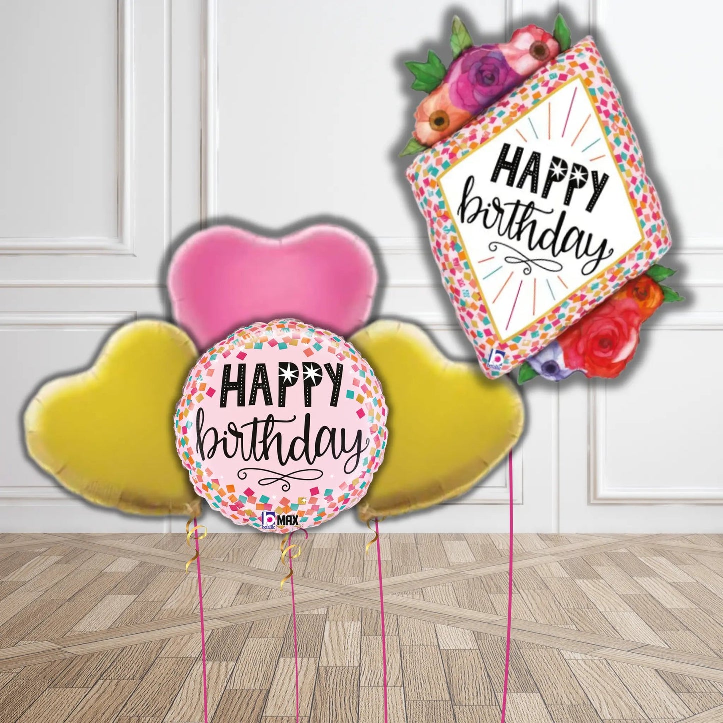 Confetti Floral Birthday Balloon Bouquet | The Party Hut