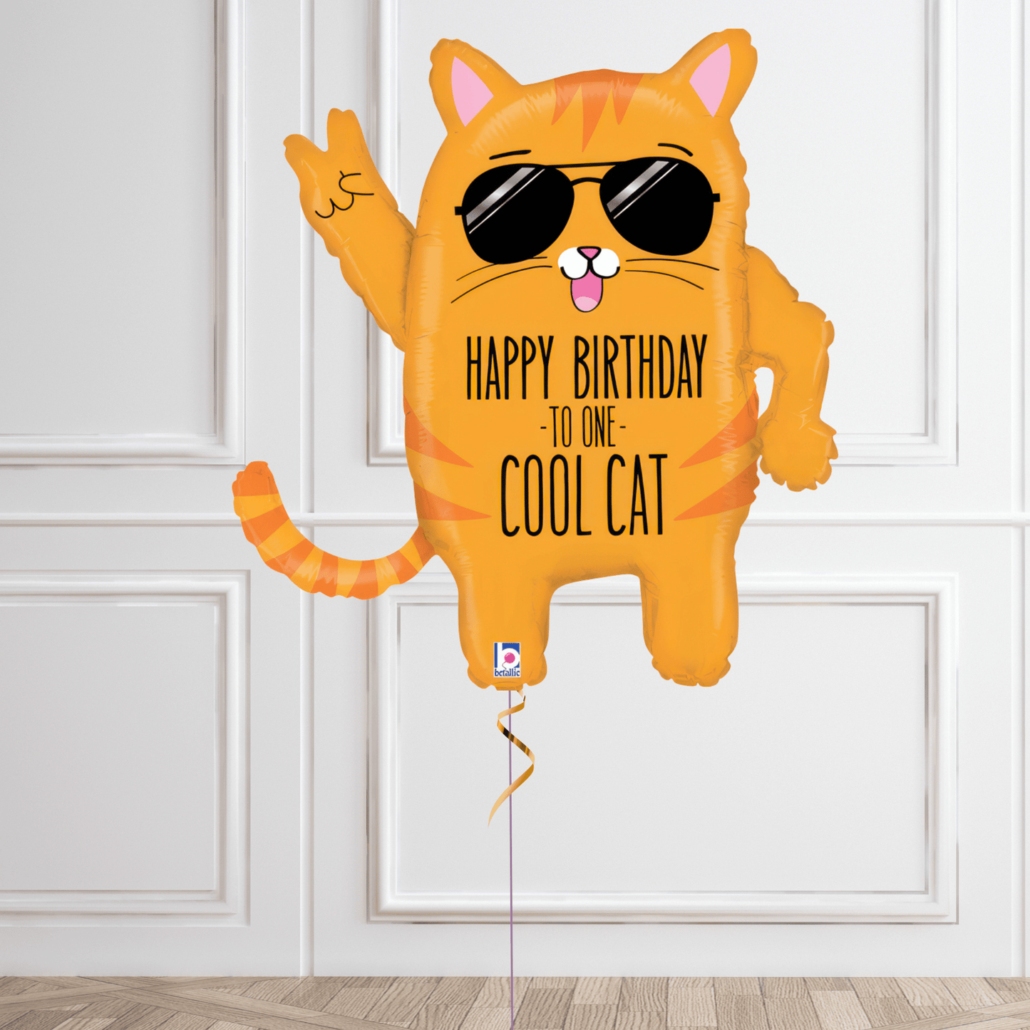 Cool Cat Birthday Helium Balloon – Fun Ginger Cat Party Decoration | The Party Hut