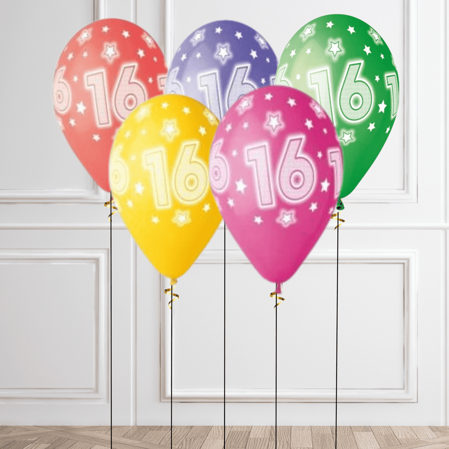 Cosmic Stars 16th Birthday Helium Latex Balloons – Set of 6 | The Party Hut