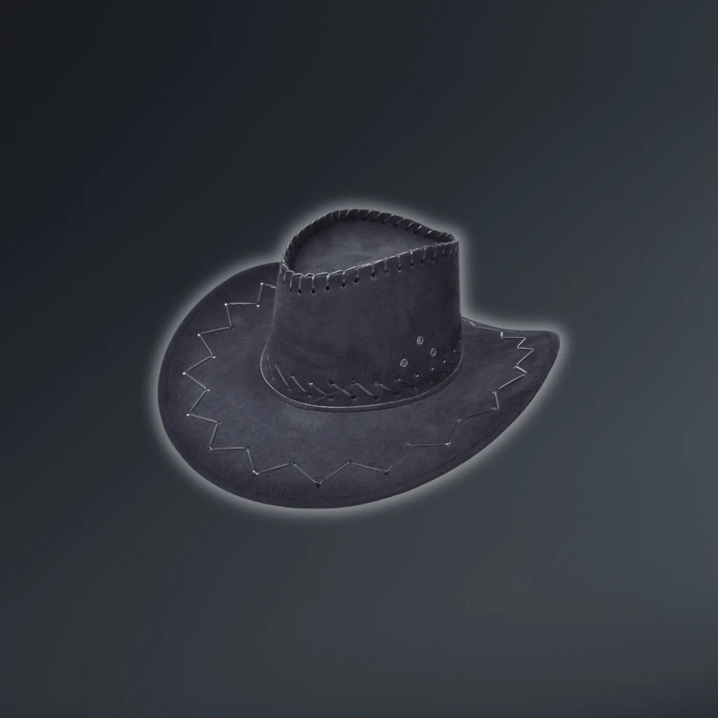 Cowboy Hat, Stitched Black | The Party Hut