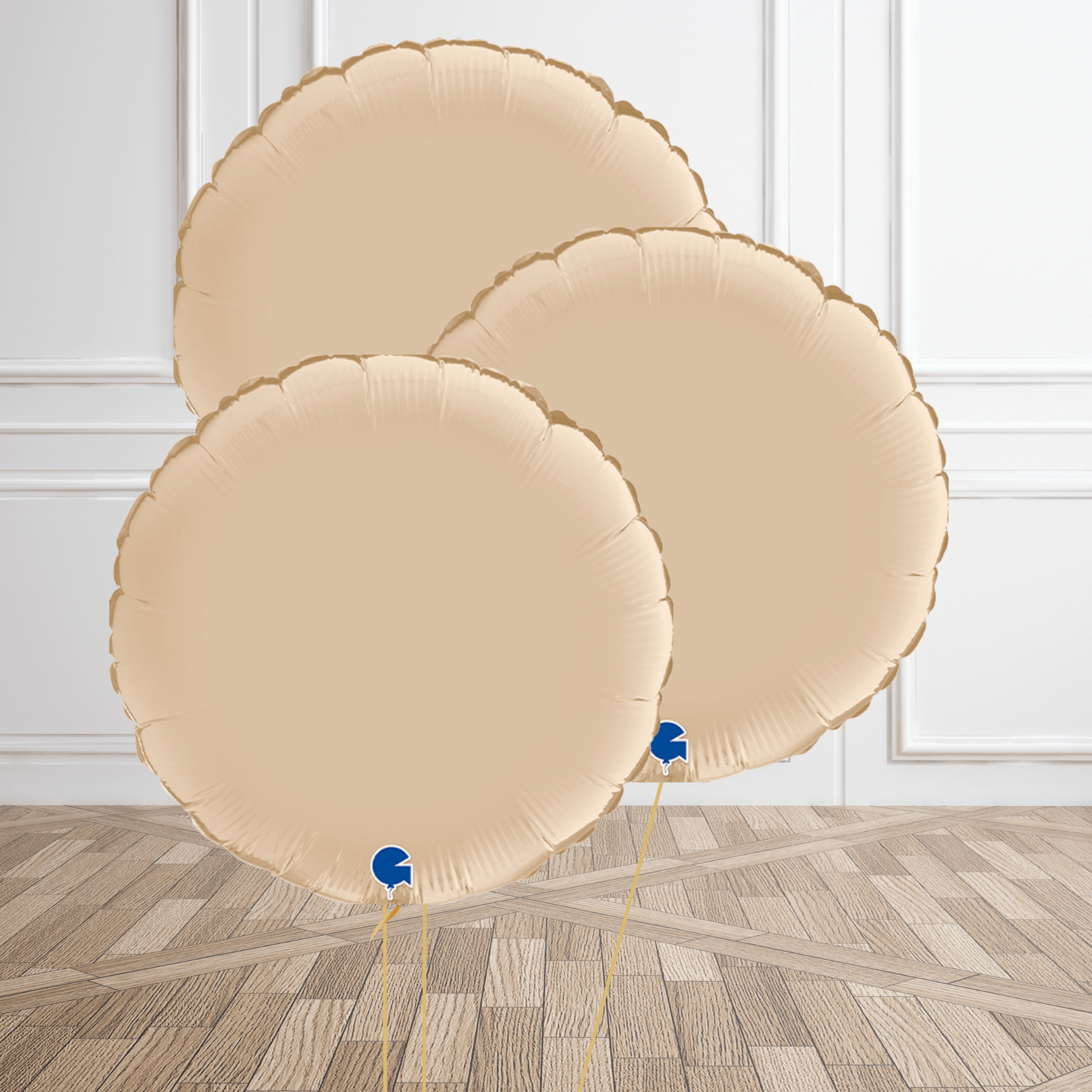 Cream Round Helium Foil Balloon - Individual or Balloon Bouquet Options