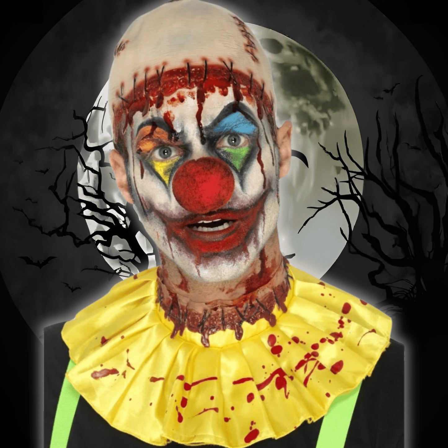 Creepy Clown Instant Kit with Latex Bald Cap | The Party Hut