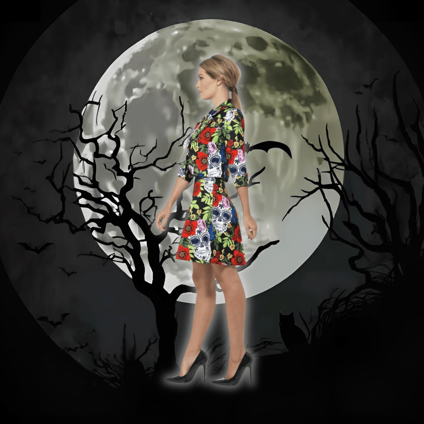 Day of the Dead Suit with Jacket & Dress | The Party Hut