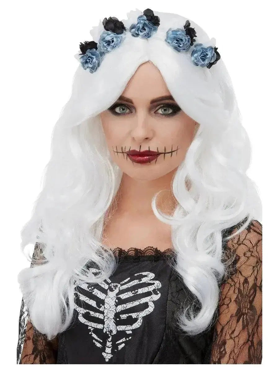 Day Of The Dead Wig - White | The Party Hut