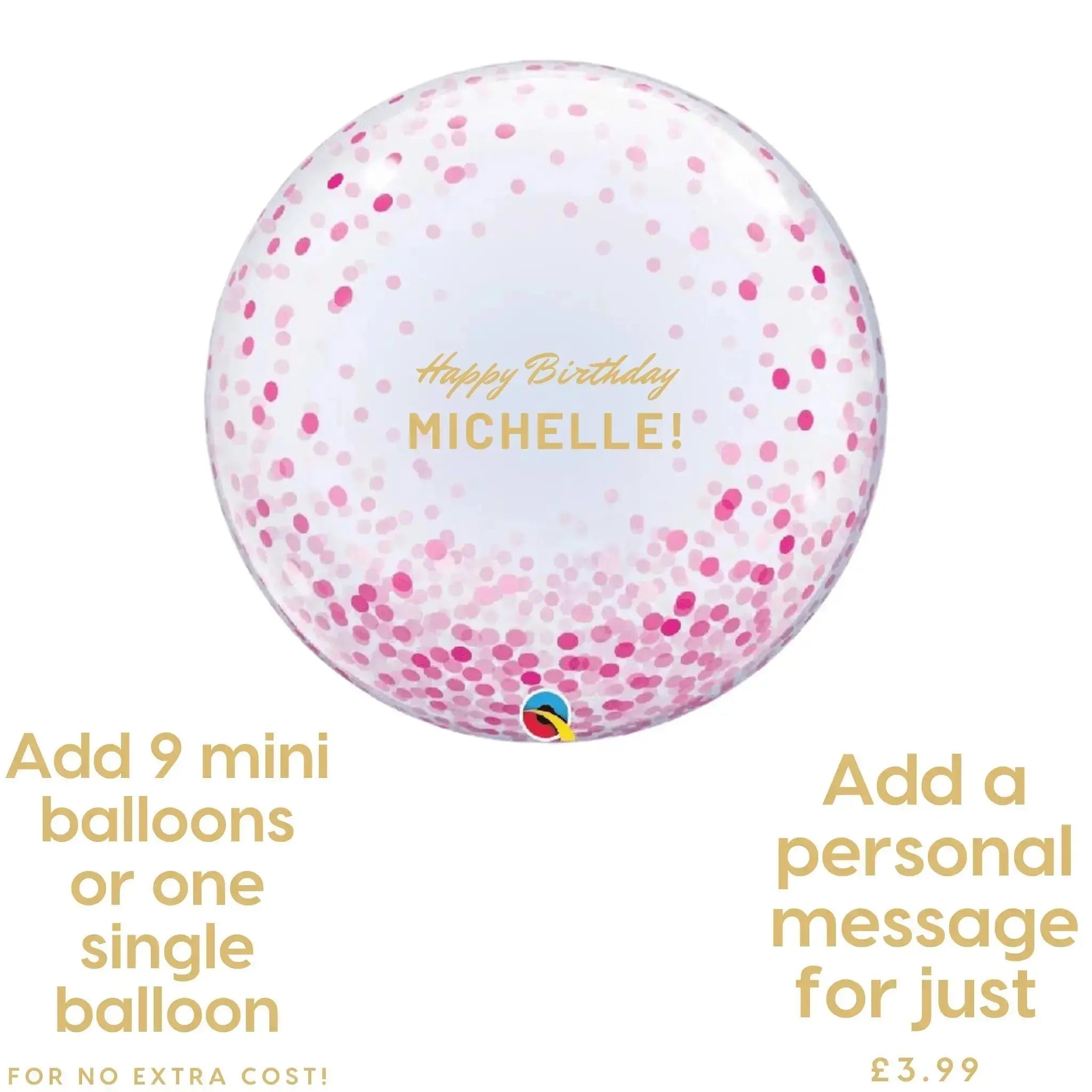 Deco Bubble Balloon - Pink Confetti Dots | The Party Hut