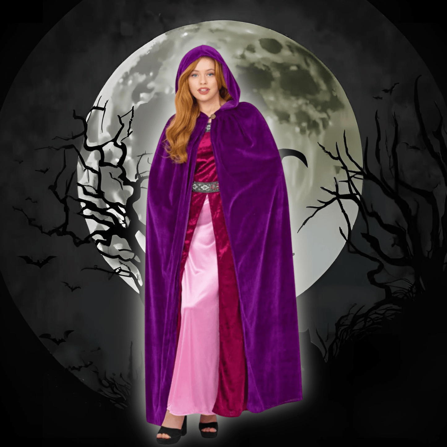 Deluxe Amethyst Purple Cloak - Mystical Elegance | The Party Hut