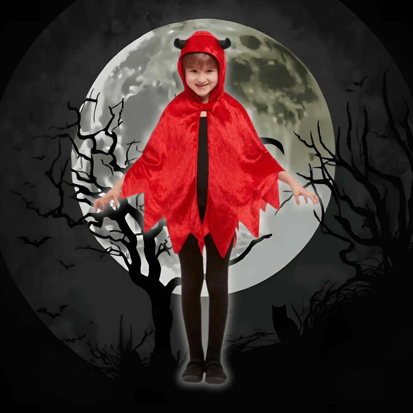 Devil Hooded Cape - Kids | The Party Hut