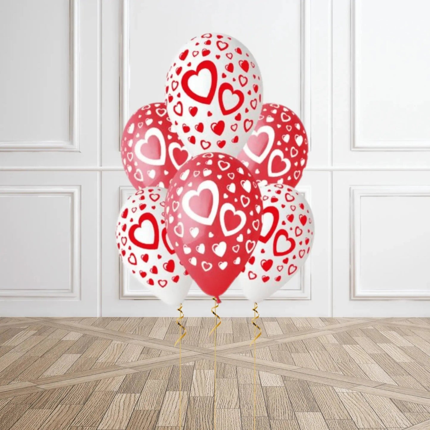 Double Heart Latex Balloons – Pack of 6 with Helium Option | The Party Hut