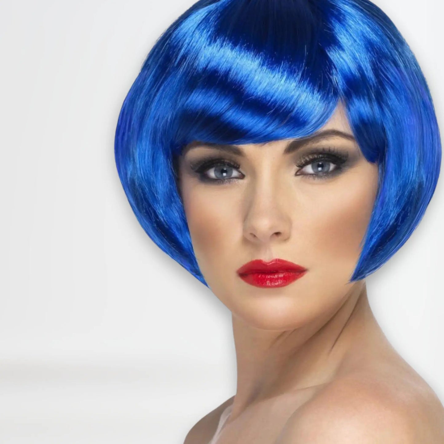 Electric Blue Short Bob Wig with Fringe | The Party Hut