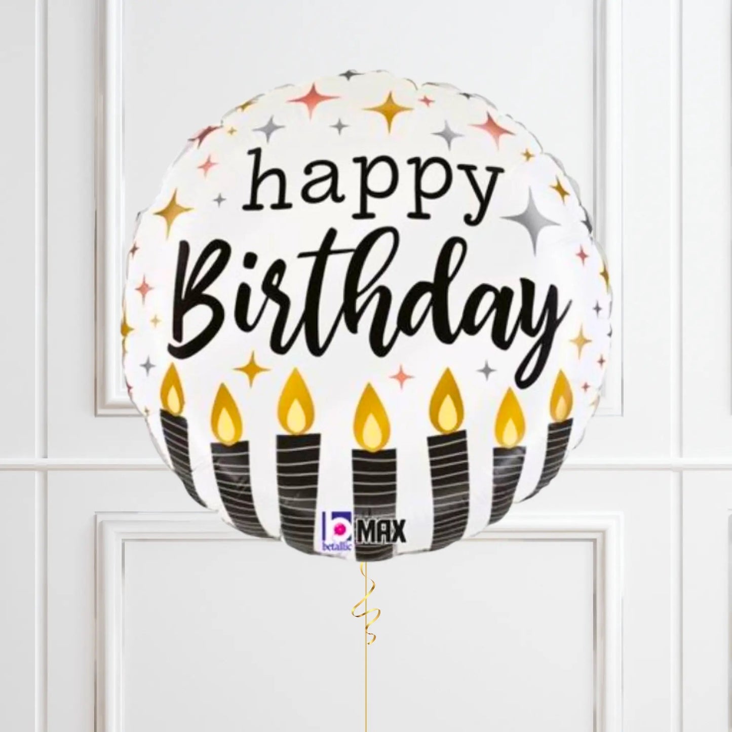 Elegant Birthday Balloon Bundle - Gold, Black & White Themed Foil Set | The Party Hut