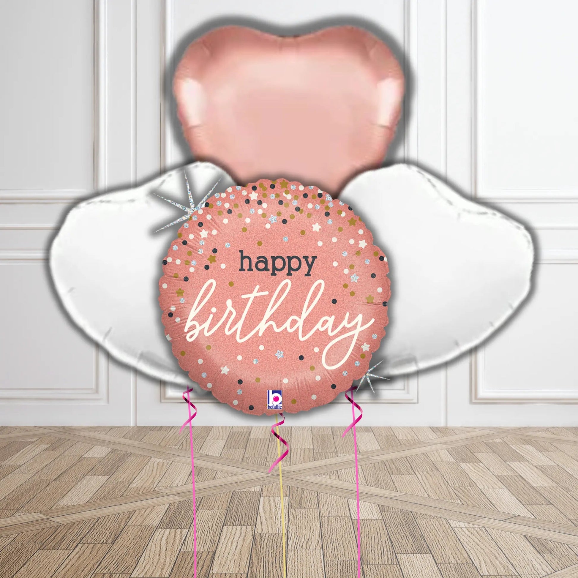 Elegant Birthday Cake Balloon Bouquet