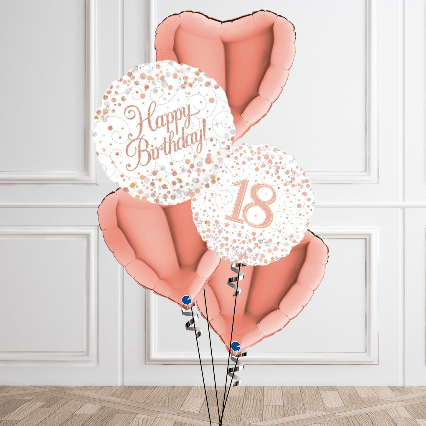 Elegant Rose Gold 18th Birthday Balloon Bouquet | The Party Hut