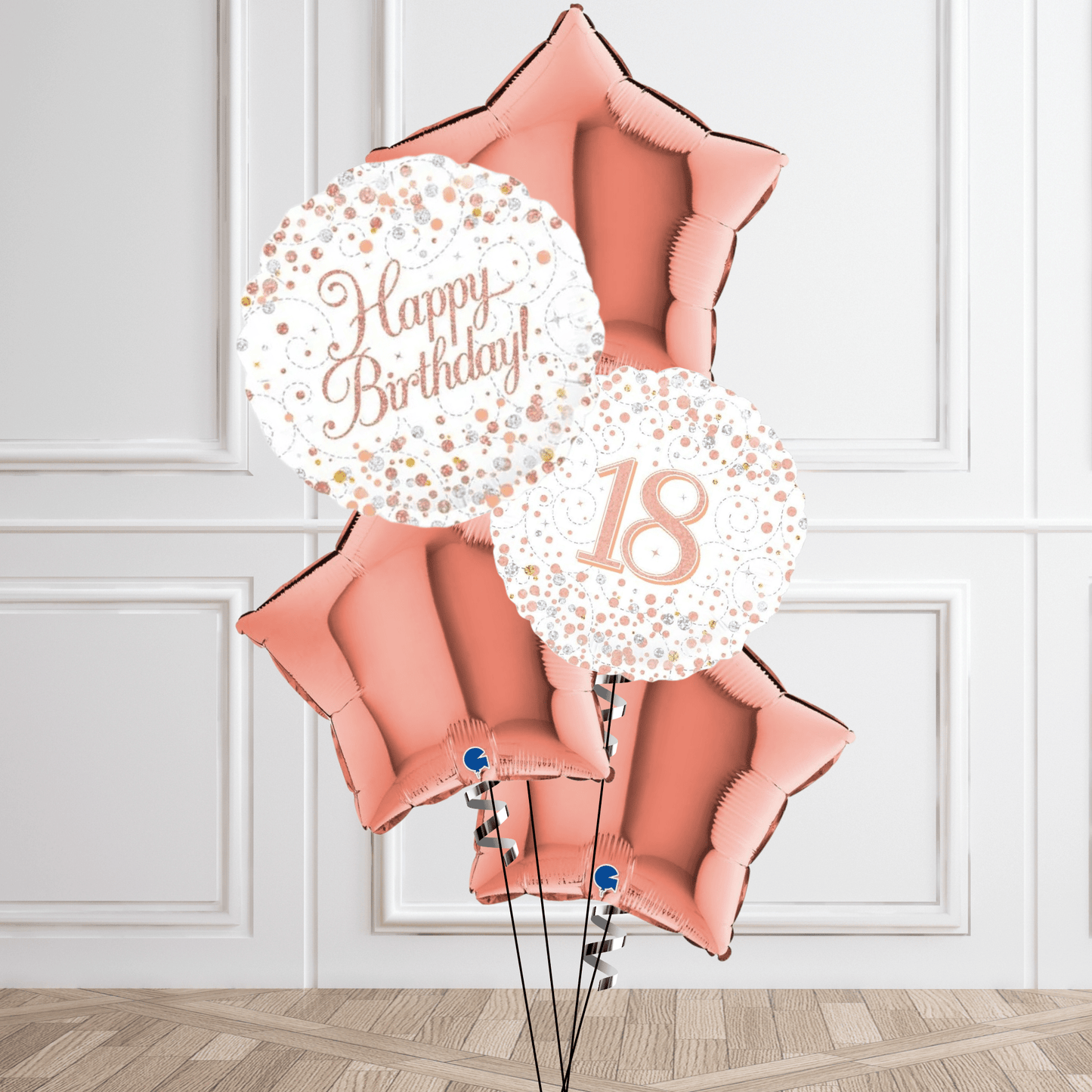 Elegant Rose Gold 18th Birthday Balloon Bouquet | The Party Hut