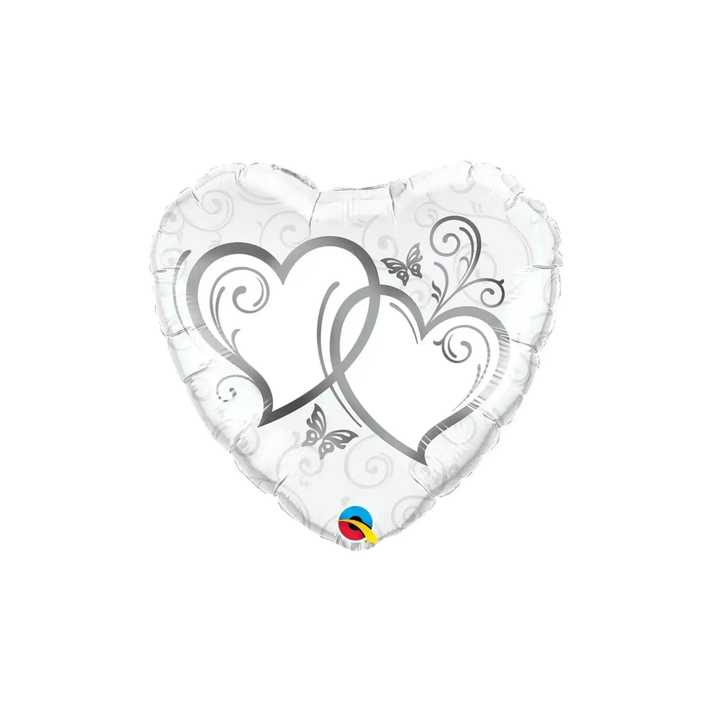 Entwined Silver Hearts Balloon | The Party Hut