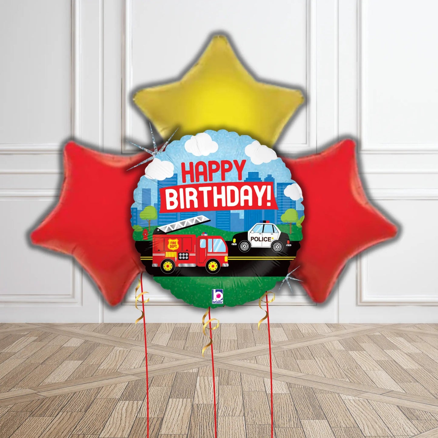 Fire Truck Birthday Balloon Bouquet Set | The Party Hut