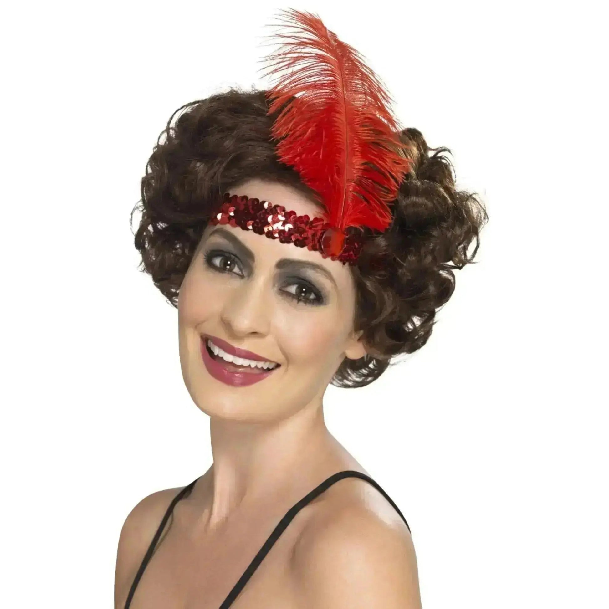 Flapper Headband With Feather