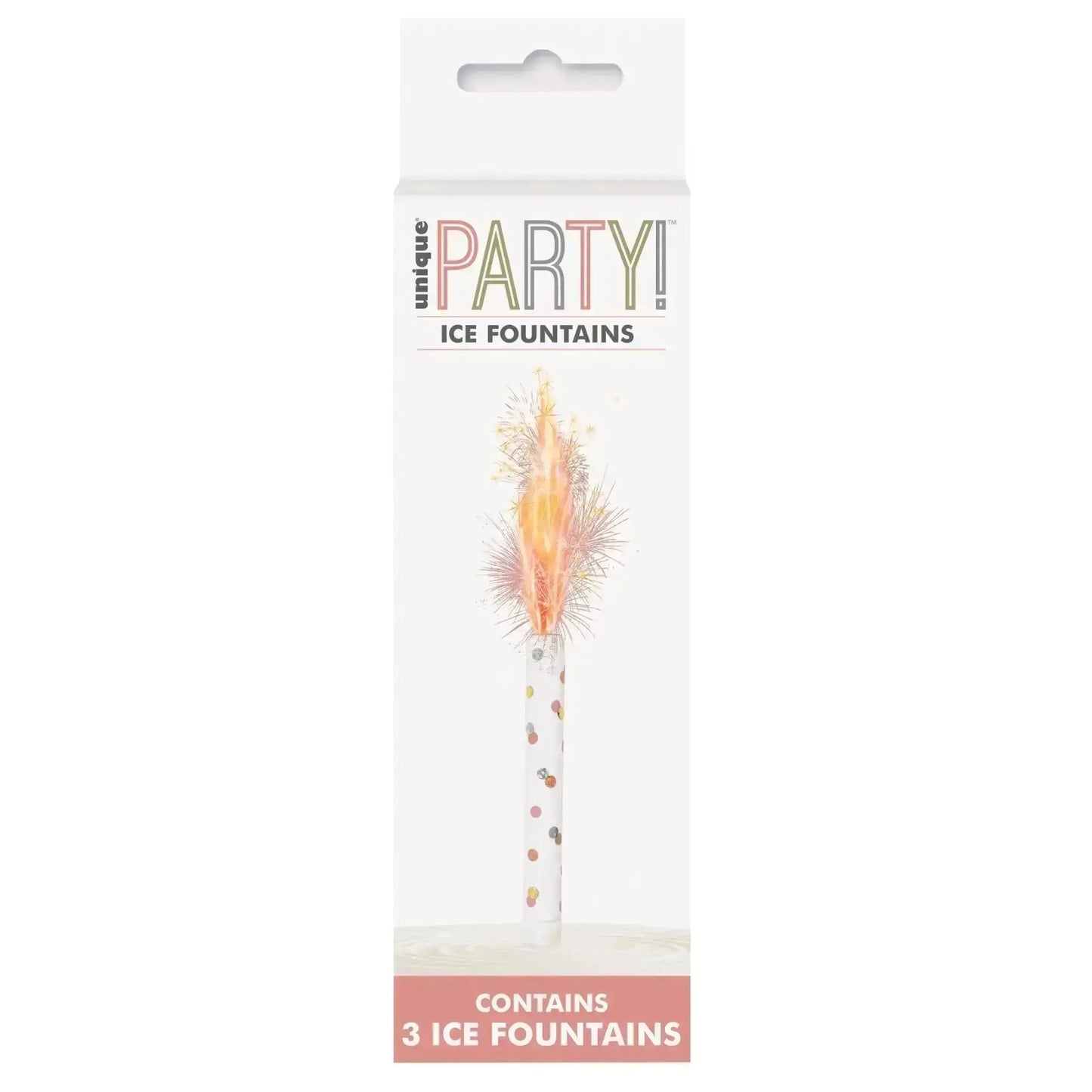 Fountain Candles - Rose Gold 3pk | The Party Hut