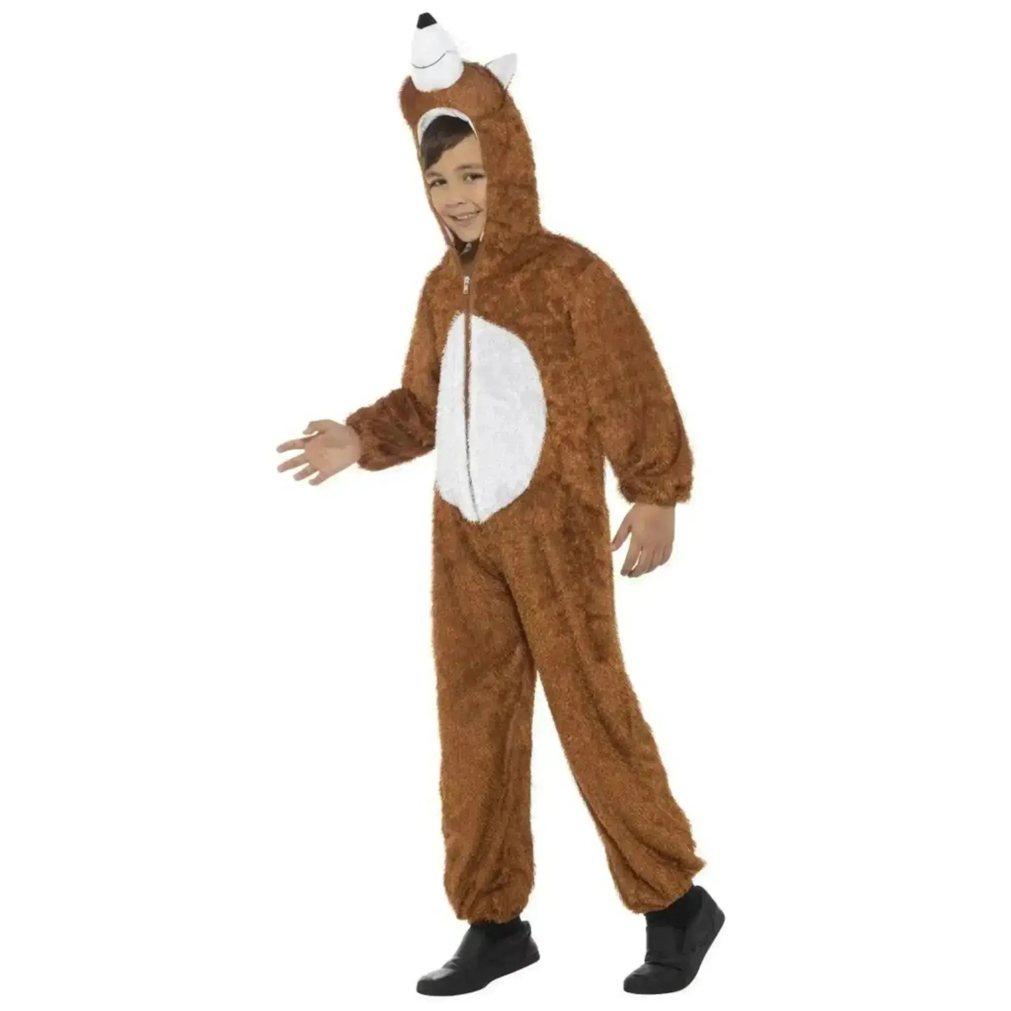 Fox Costume, Brown, With Hooded Jumpsuit | The Party Hut