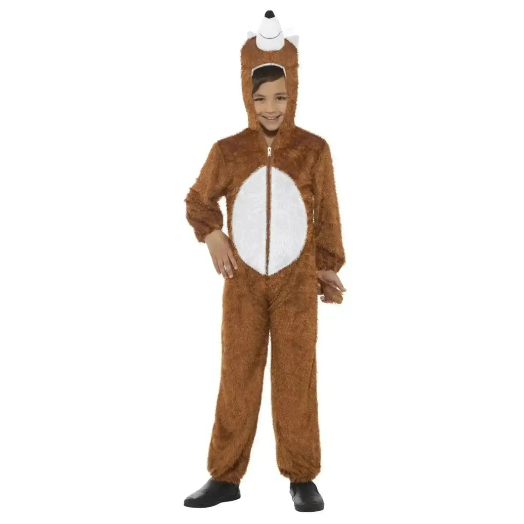 Fox Costume, Brown, With Hooded Jumpsuit | The Party Hut