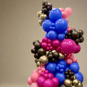 Fuchsia and Periwinkle Boho Organic Balloon Column | The Party Hut