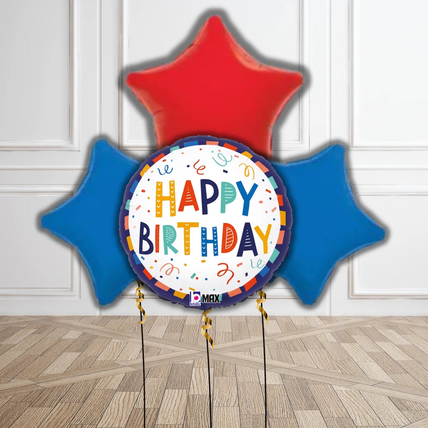 Gift Box Happy Birthday Balloon Bouquet | The Party Hut