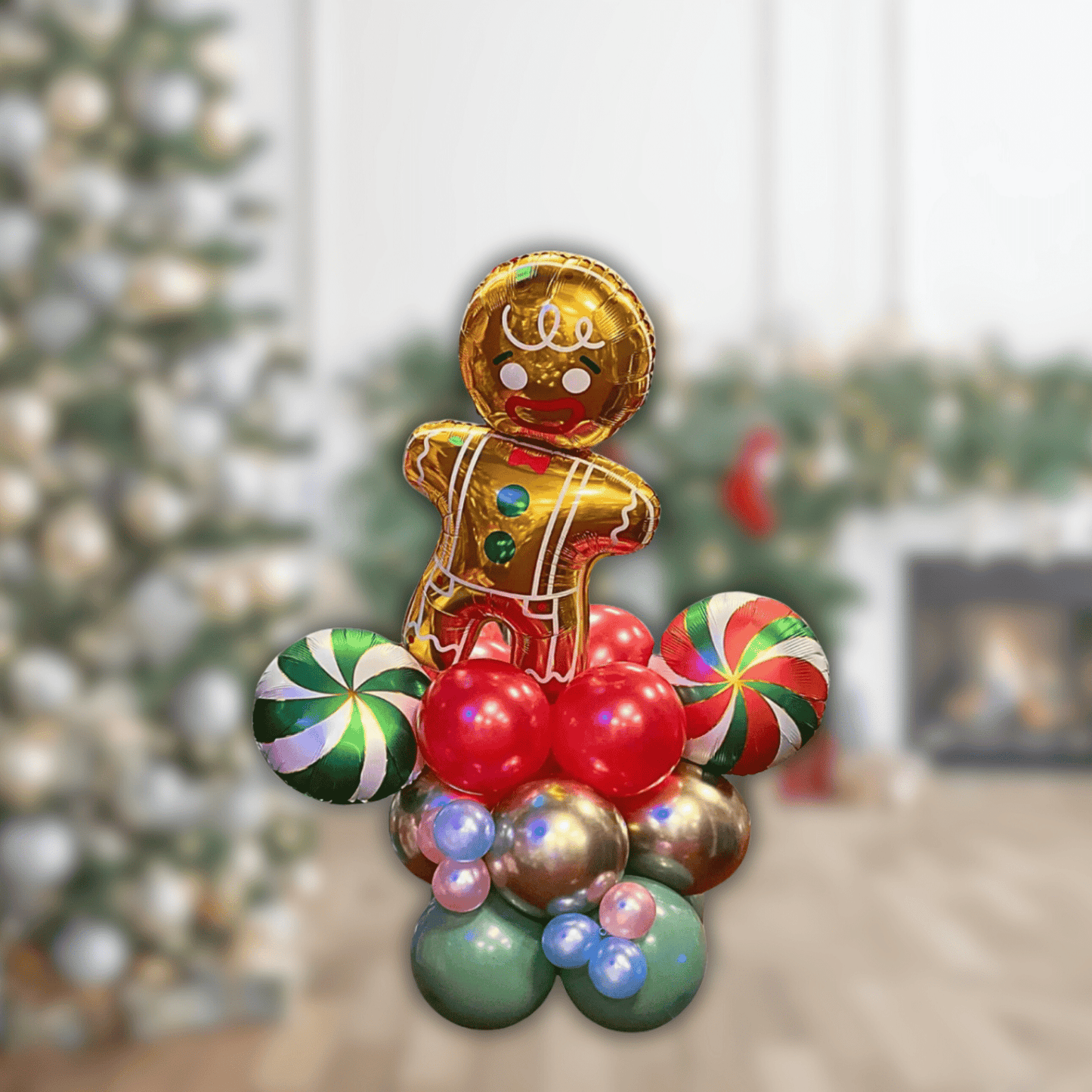 Gingerbread Person Christmas Balloon Display | The Party Hut