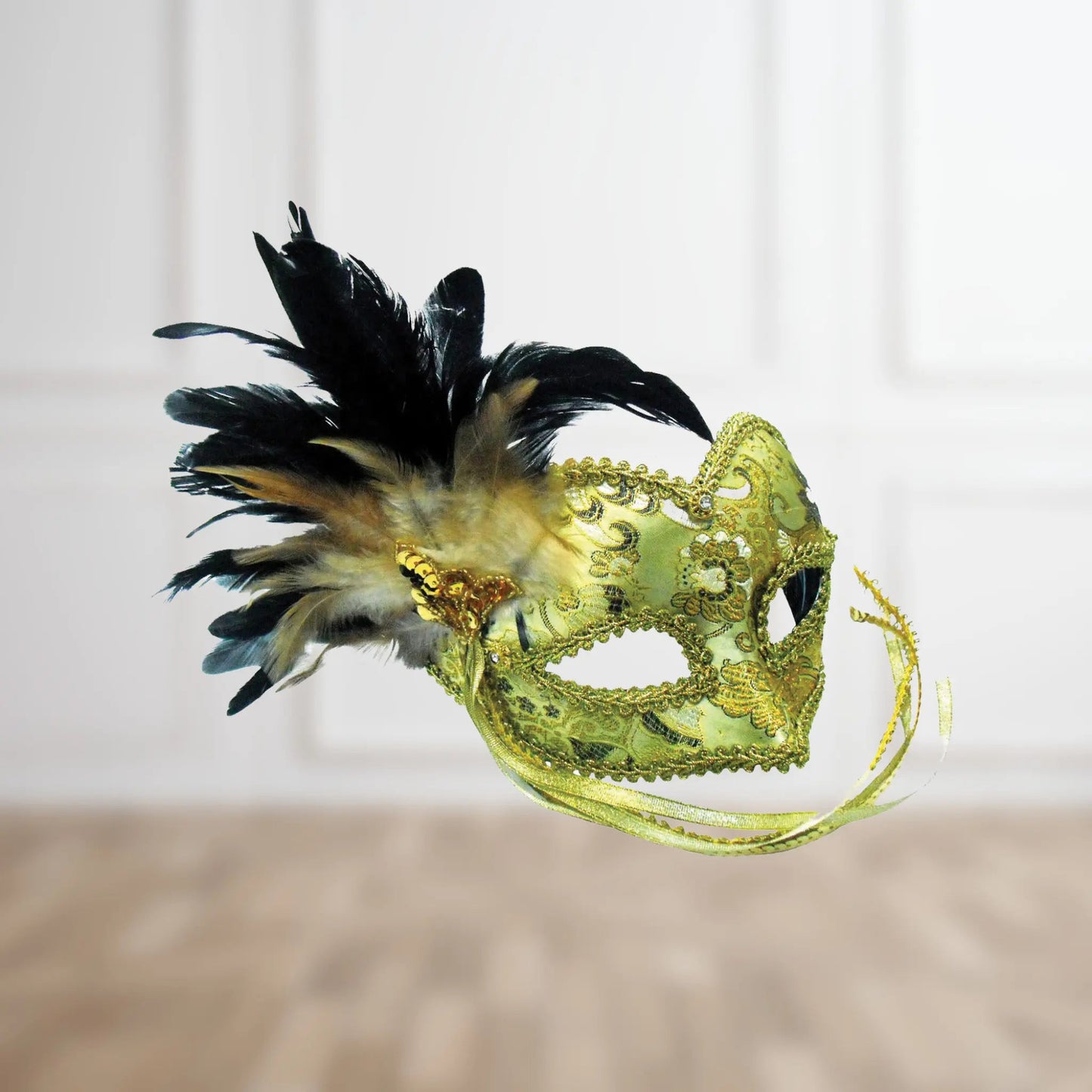 Gold Braided Eye Mask Headband – Elegant Masquerade Accessory | The Party Hut