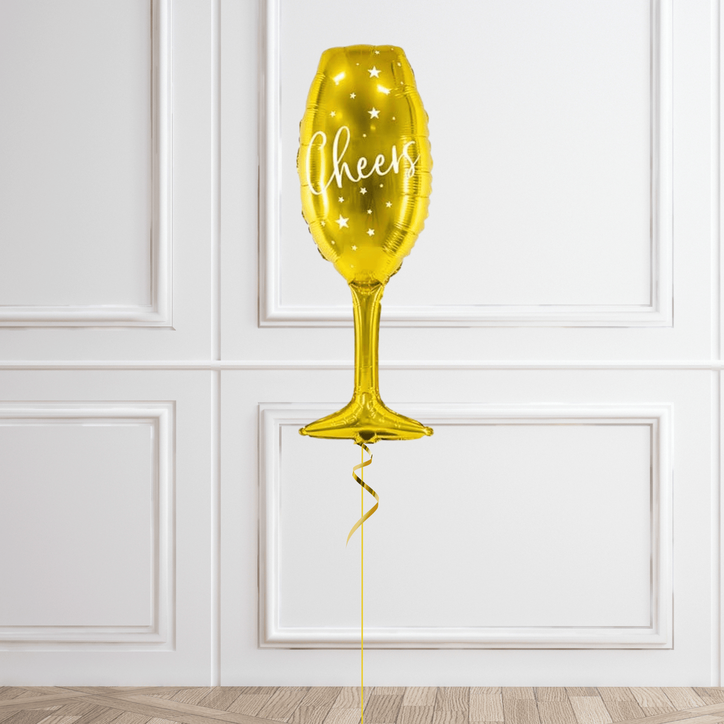 Gold Champagne Glass Helium Balloon – Elegant Celebration Decoration | The Party Hut