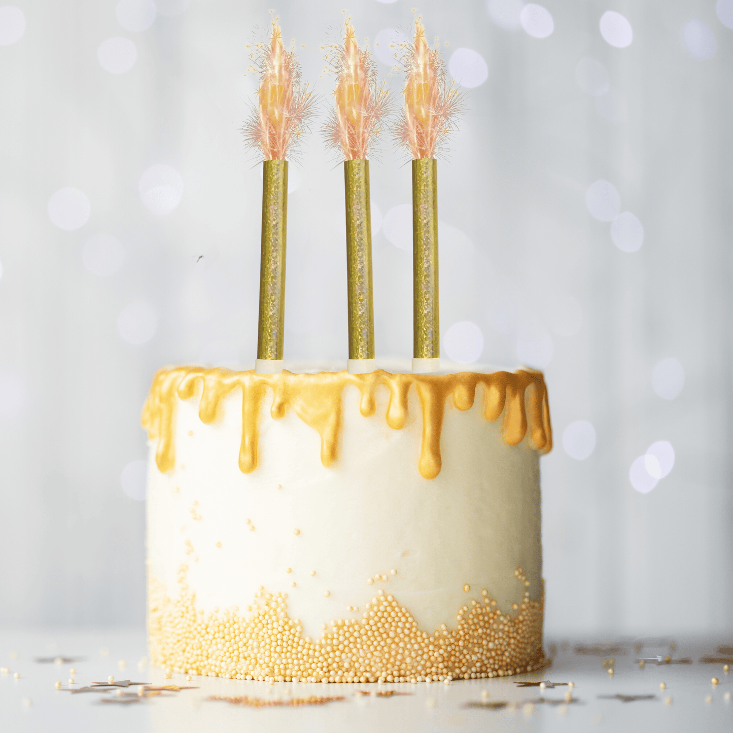 Gold Fountain Cake Candles (2 Pack) – Sparkling Celebration Magic | The Party Hut