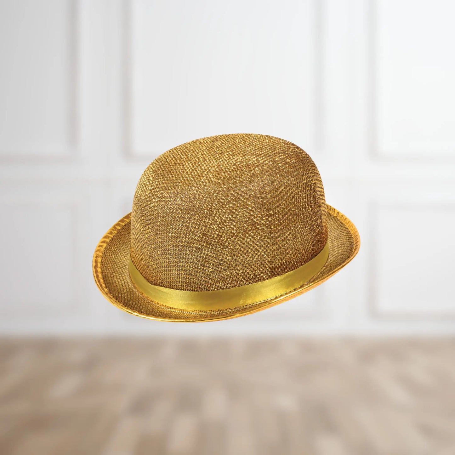 Gold Lurex Bowler Hat – Sparkling Costume Accessory | The Party Hut