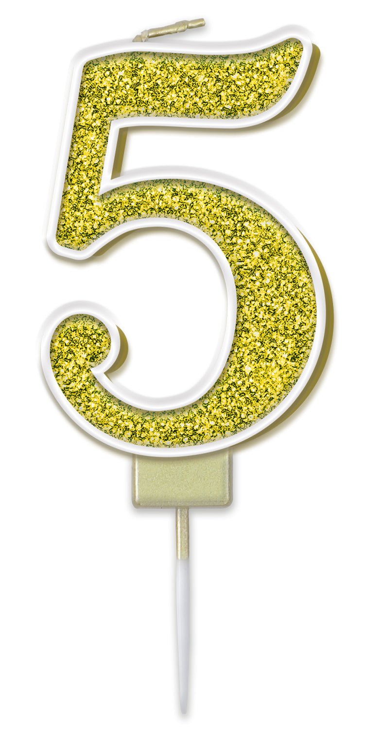 Gold No.5 Cake Candle