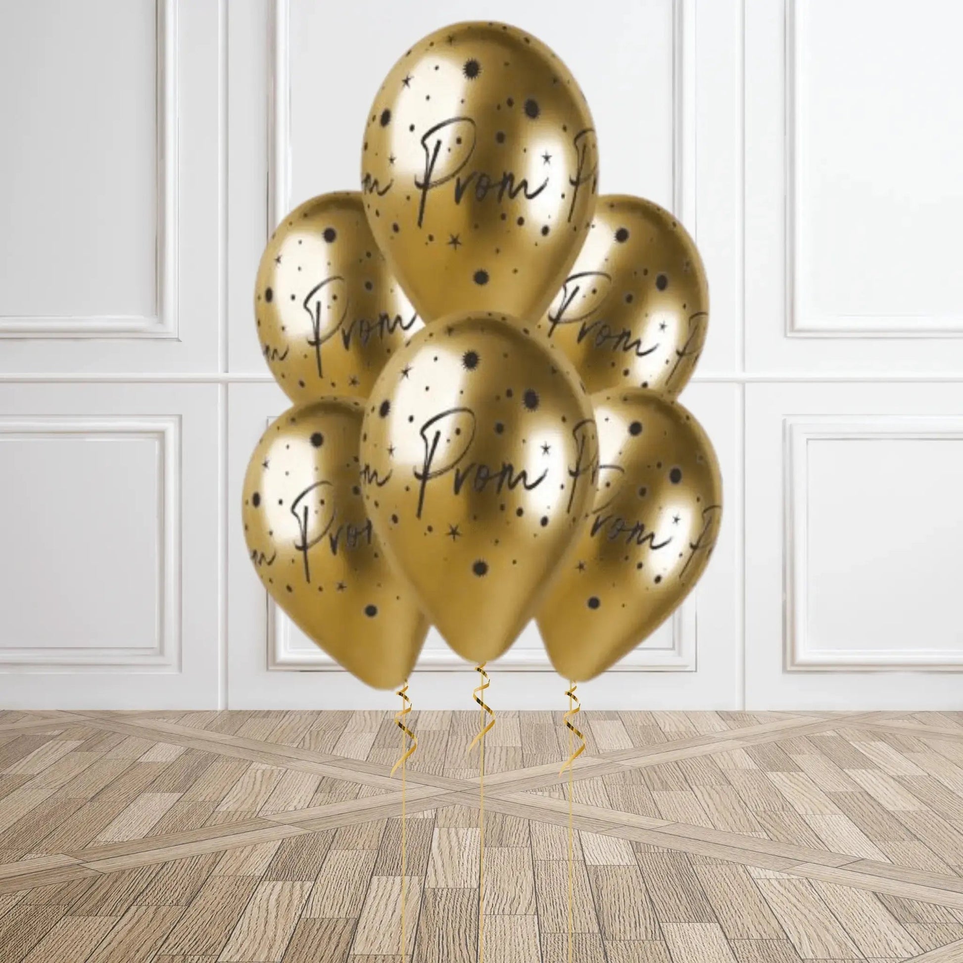 Gold Prom Balloons – Pack of 6 Luxury Latex Balloons