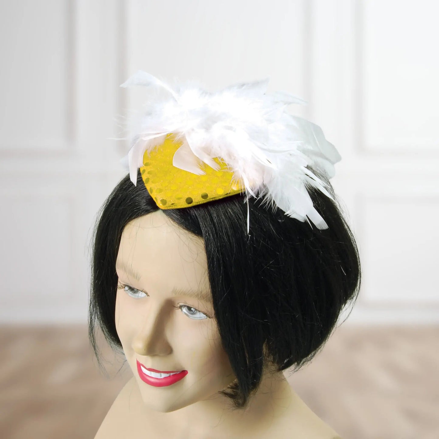 Gold Sequin Feathered Lady's Hat – Elegant Costume Accessory | The Party Hut