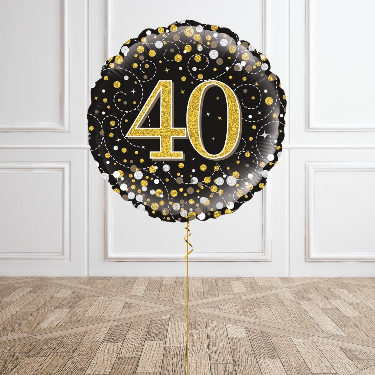 Gold Sparkle 40th Birthday Balloon Bouquet | The Party Hut