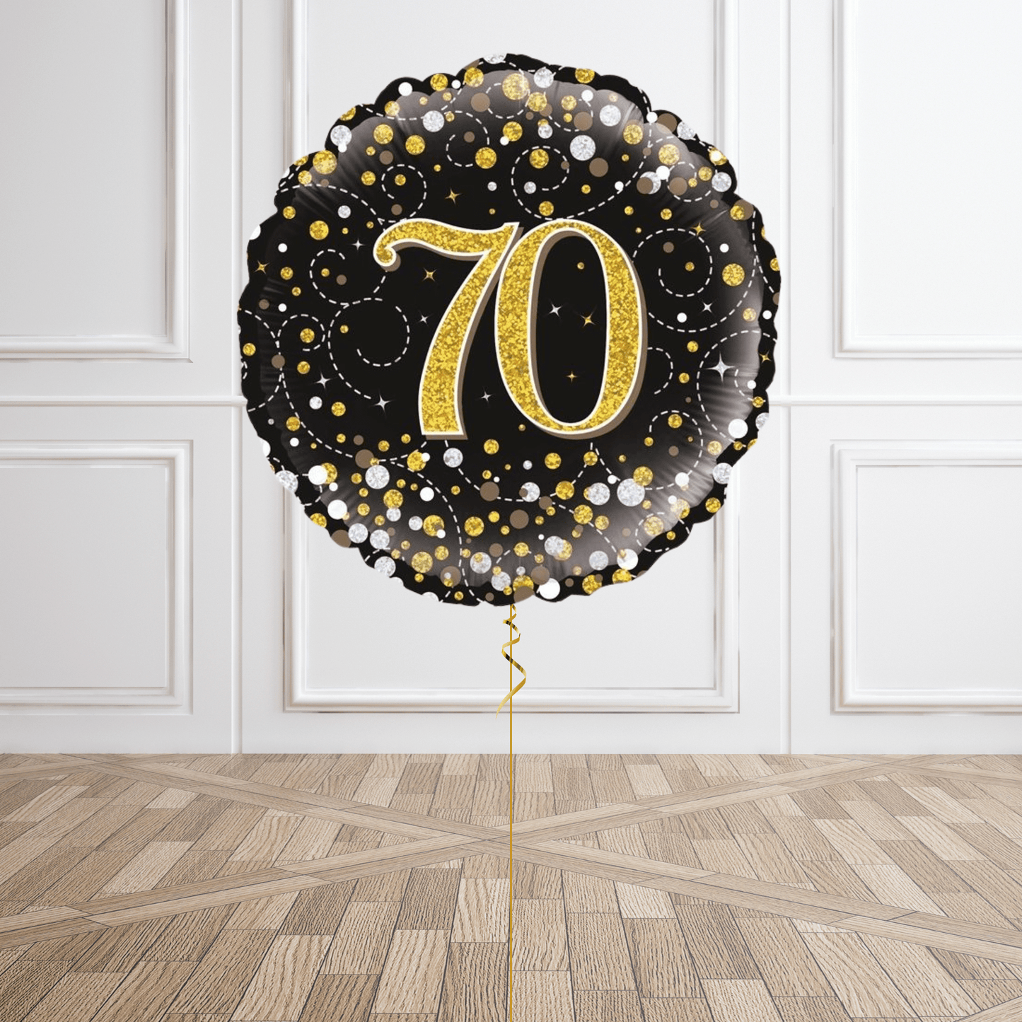 Gold Sparkle 70th Birthday Balloon Bouquet | The Party Hut