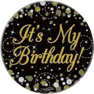 Gold Sparkle 'Its My Birthday' Badge | The Party Hut