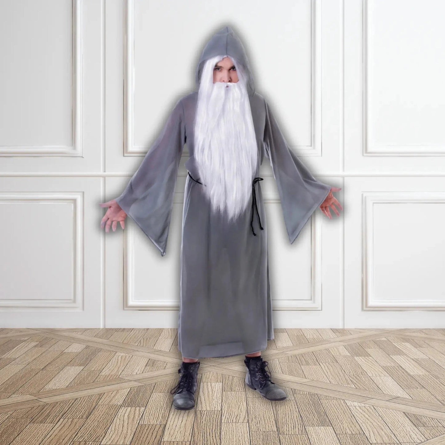 Grey Wizard Cloak - Adult Costume Accessory | The Party Hut