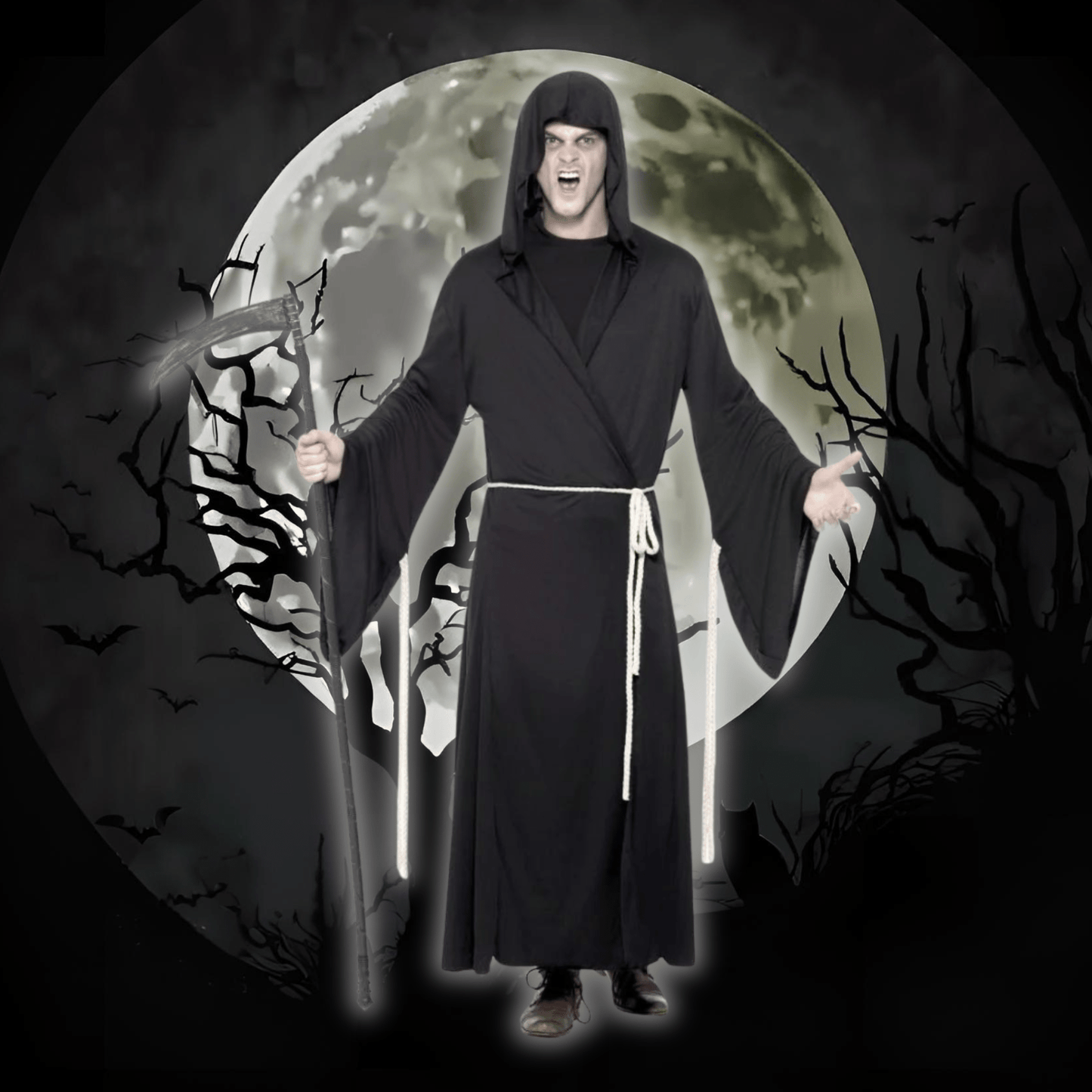 Grim Reaper Costume (Black) | The Party Hut