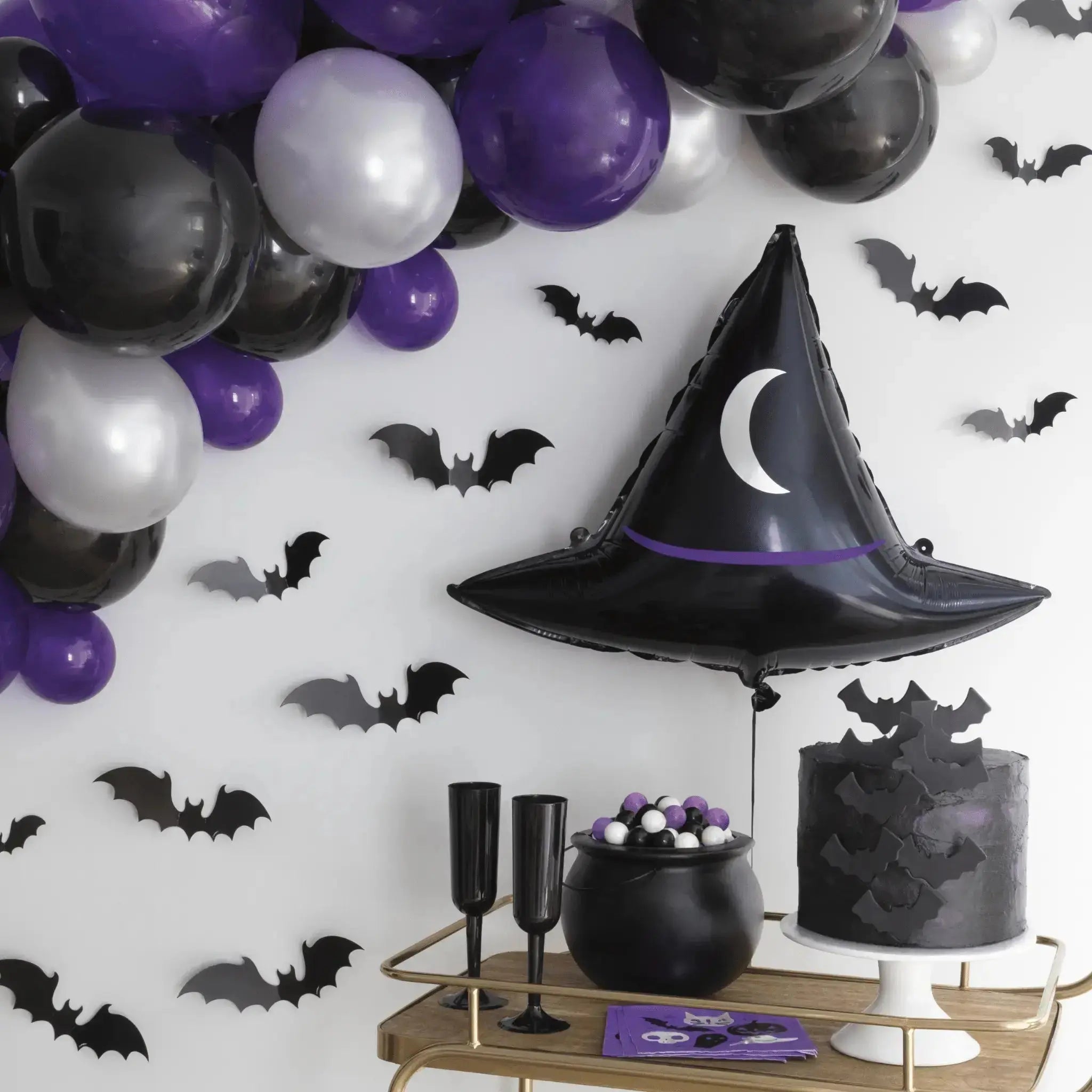 Halloween Silver & Purple Balloon Arch Kit | The Party Hut