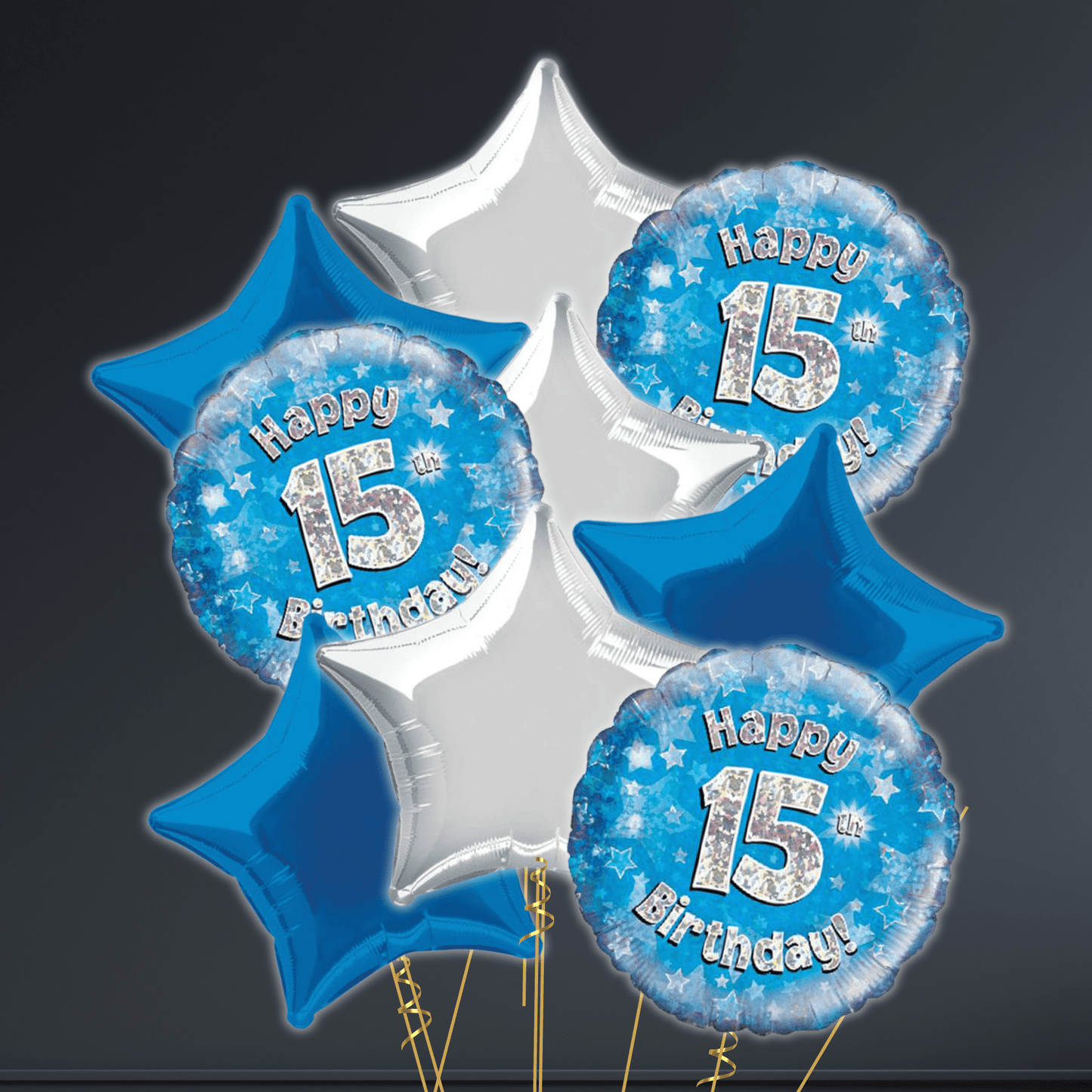 Happy 15th Birthday Blue Foil Balloon – 18" | The Party Hut